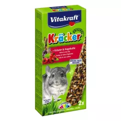 Ласощі для шиншил Vitakraft «Kracker Original + Herbs & Rose Hip» 112 г / 2 шт (трава) (25349)