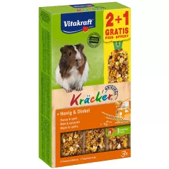 Ласощі для морських свинок Vitakraft «Kracker Original + Honey» 186 г/3 шт (мед) (89438)