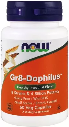 Пробиотики Now Foods Gr8-Dophilus 60 гелевых капсул (733739029126)