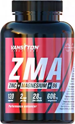 Бустер тестостерону Vansiton zma (Магній + Цинк + В6) 120 капсул (4820106592188)
