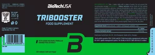 Тестостероновый бустер Biotech Tribooster 120 таб (5999076209330) - фото №2