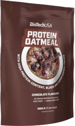 Замінник харчування BioTech Protein Oatmeal 1000 г шоколадно-чорна вишня-вишня (5999076236435)