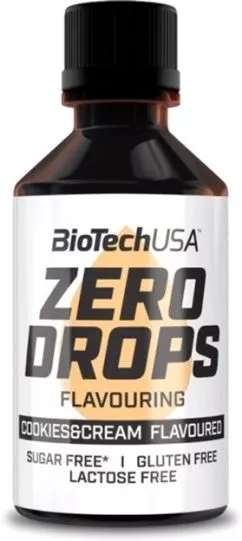 Ароматизовані краплі Biotech Zero Drops 50 мл печиво та крем (5999076233854)