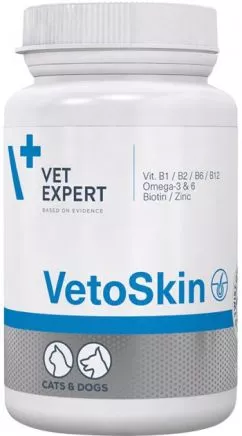 Харчова добавка VetExpert VetoSkin для підтримки здоров'я шкіри 90 капсул (5907752658266)