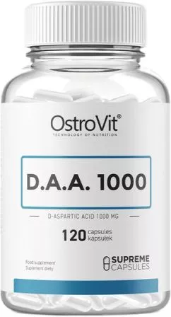 Бустер тестостерону OstroVit D.A.A 1000 Supreme Capsules 120 капсул (5903246227406)