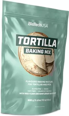 Ароматизоване борошно BiotechUSA Tortilla Baking mix 600 г (5999076244805)