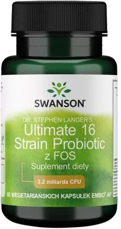Пробиотик Swanson Dr. Stephen Langer's Ultimate 16 Strain Probiotic with FOS 60 капсул (SWA051)