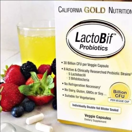 Пробіотики LactoBif, 5 млрд КУО, 10 рослинних капсул, California Gold Nutrition - фото №2