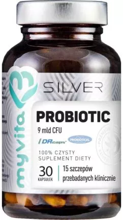 Пищевая добавка Пробиотик Myvita Silver 9 миллиардов КОЕ 100% 30 капсул (5903021590411)