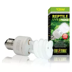 Компактна люмінесцентна лампа Exo Terra «Reptile UVB 100» для опромінення променями УФ-В спектра 13 W, E27 (для опромінення) (PT2186)