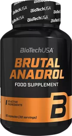 Тестостероновий бустер Biotech Brutal Anadrol 90 капсул (5999076245628)