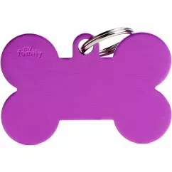 Медальон-адресник My family косточка XL (фиолетовый) (MFXL04)