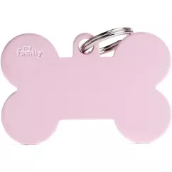 Медальон-адресник My family косточка XL (розовый) (MFXL03)