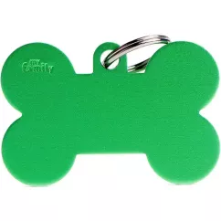 Медальон-адресник My family косточка XL (зеленый) (MFXL06)