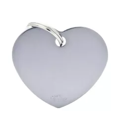 Медальон-адресник My family сердце большое (серый) (MFB67)
