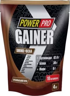 Гейнер Power Pro Gainer 4 кг Бразильський горіх (4820113922985)