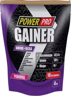 Гейнер Power Pro Gainer 4 кг Ренклод (4820113922978)