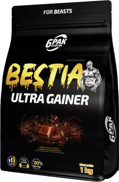 Гейнер 6PAK Bestia Ultra Gainer 1000 г Ванильное мороженое (5902114044367)