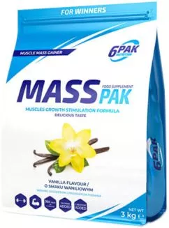 Гейнер 6PAK Nutrition Mass Pak 3000 г Ваниль (5902811813532)