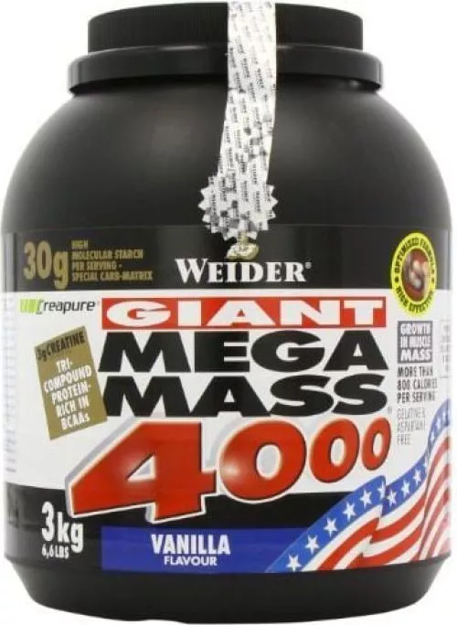 Гейнер Weider Mega Mass 4000 3 кг Ваниль (4044782325353) - фото №4