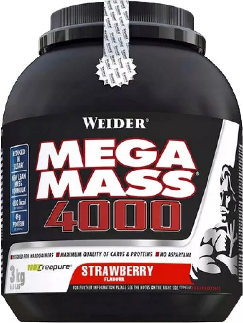Гейнер Weider Mega Mass 4000 3 кг Полуниця (4044782325858) - фото №4