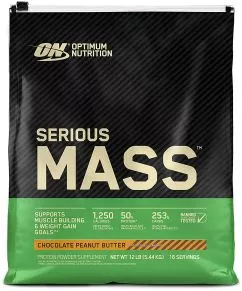 Гейнер Optimum Nutrition Serious Mass 5.45 кг шоколадно-ореховый (748927052572)