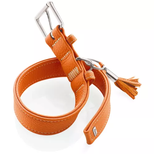 Hunter Cannes Ошейник для собак кожаный 49-57 см/35 мм оранжевый (HUN61885) - фото №2