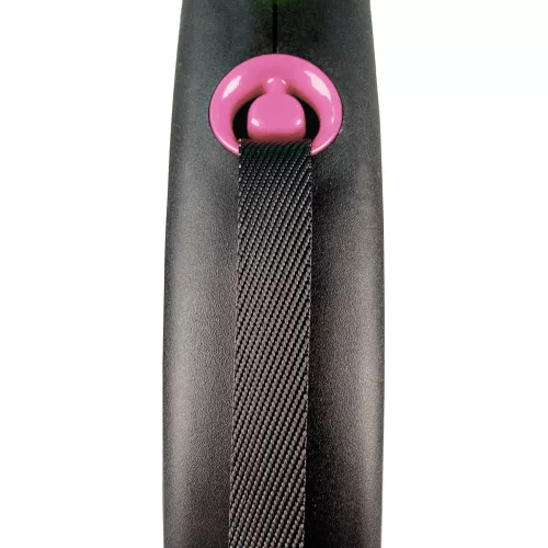 Повідець-рулетка Flexi зі стрічкою «Black Design» S 5 м / 15 кг (рожева) (FL 033913) - фото №2