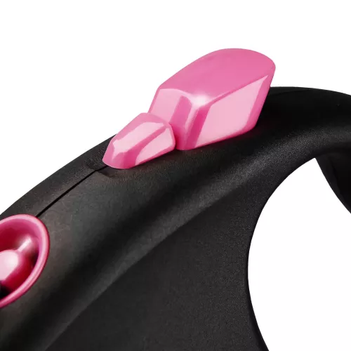 Повідець-рулетка Flexi зі стрічкою «Black Design» S 5 м / 15 кг (рожева) (FL 033913) - фото №3