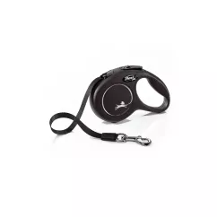 Flexi New Classic Поводок-рулетка для собак с лентой XS 3 м/12 кг черная (11821)