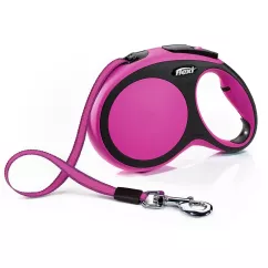 Flexi New Comfort Поводок-рулетка для собак с лентой L 8 м/50 кг розовая (21376)