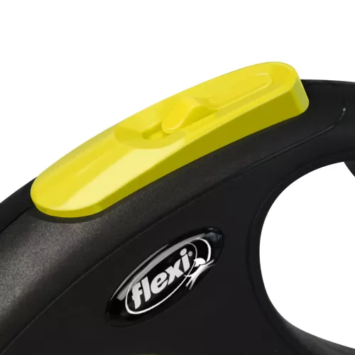 Поводок-рулетка Flexi с лентой New Neon M 5 м/25 кг (желтая) (FL 031704) - фото №3