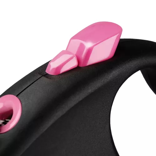 Flexi Black Design Повідець-рулетка для собак з тросом S 5м/12 кг рожева (FL 033319) - фото №3