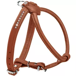 Шлей Hunter кожаный «Harness Round & Soft Luxus Elk Petit» 32-38 см/6-14 мм (коричневый) (HUN43542)