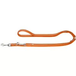 Тренировочный поводок Hunter кожаный «Training leash Cannes» 2 м/15 мм (оранжевый) (HUN63320)