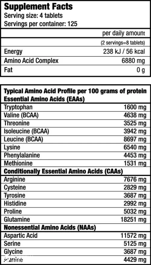 Амінокислота Biotech Mega Amino 500 таблеток (5999076238736) - фото №2