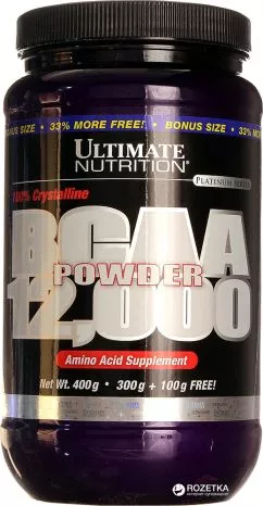 Аминокислота Ultimate Nutrition BCAA Powder 12000 400 г (099071004024)