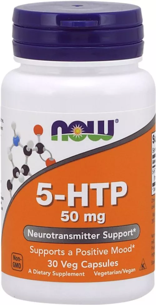 Амінокислота Now Foods 5-HTP (Гідрокситриптофан) 50 мг 30 вегетаріанських капсул (733739000972) - фото №3