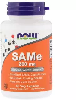 Амінокислота Now Foods SAM-e 200 мг 60 капсул (733739001276)