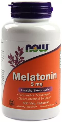Амінокислота Now Foods Мелатонін 5 мг 180 капсул (733739035561)