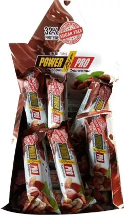 Упаковка батончиків Power Pro Sugar Free 32% 60 г х 20 шт. горіх Nutella (4820214003088)