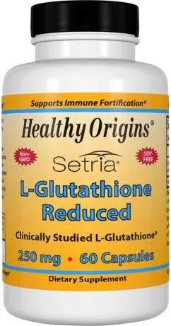 Амінокислота Healthy Origins L-Глутатіон 250 мг Setria 60 капсул (603573413330)
