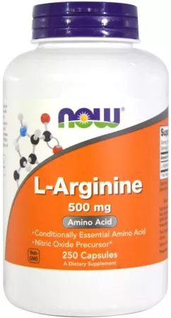 Амінокислота Now Foods L-Аргінін 500 мг 250 капсул (733739000316)