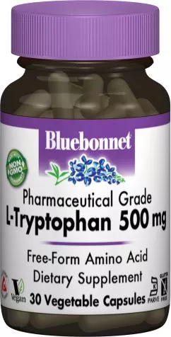 Амінокислота Bluebonnet Nutrition L-Триптофан 500 мг 30 капсул (743715000933)