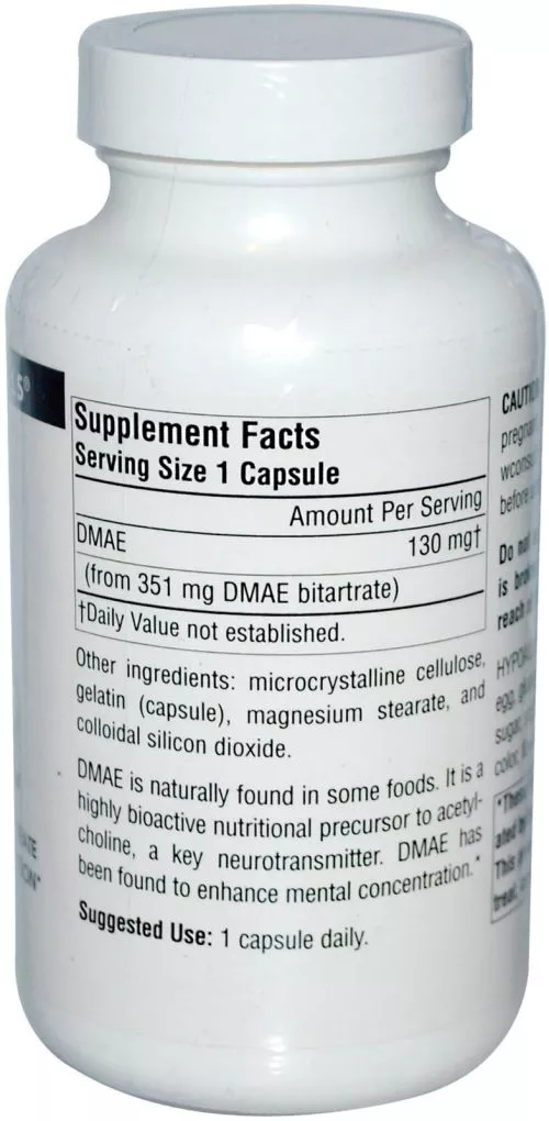 Амінокислота Source Naturals DMAE (диметиламіноетанол) 351 мг 200 капсул (21078015833) - фото №2