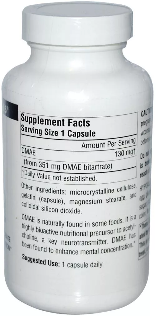 Амінокислота Source Naturals DMAE (диметиламіноетанол) 130 мг 100 капсул (21078015826) - фото №2