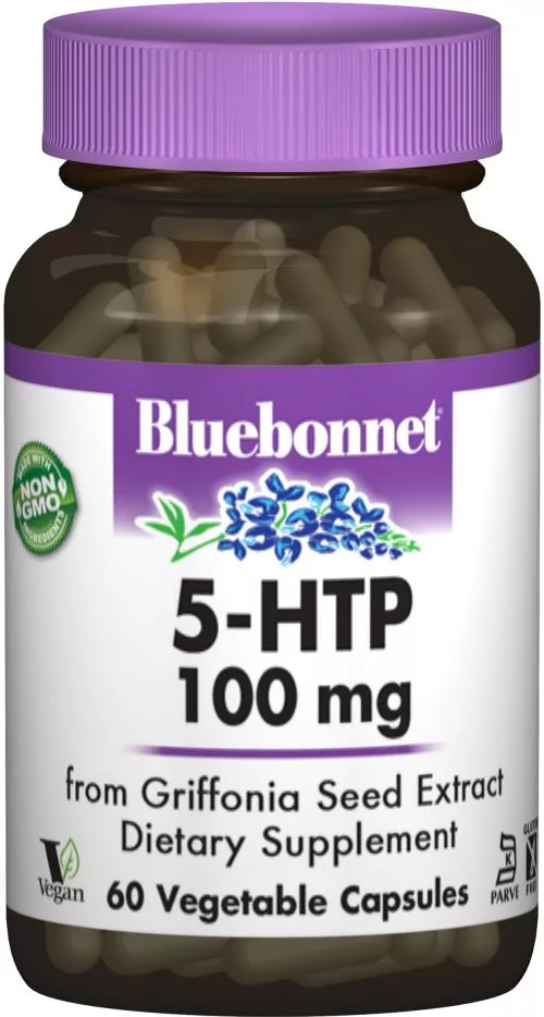 Аминокислота Bluebonnet Nutrition 5-HTP (Гидрокситриптофан) 100 мг 60 капсул (743715000513) - фото №3