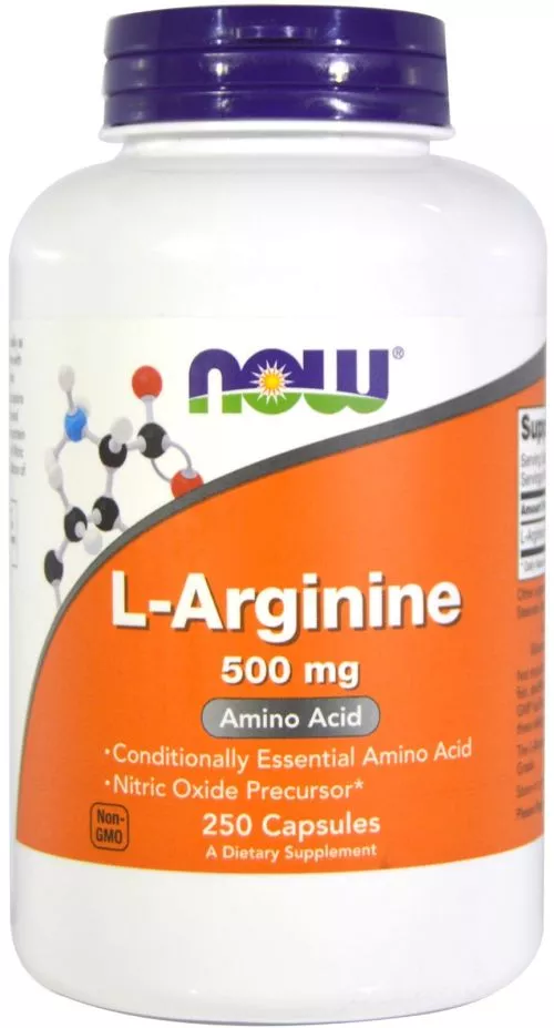 Амінокислота Now Foods L-Аргінін 500 мг 250 капсул (733739000316) - фото №3