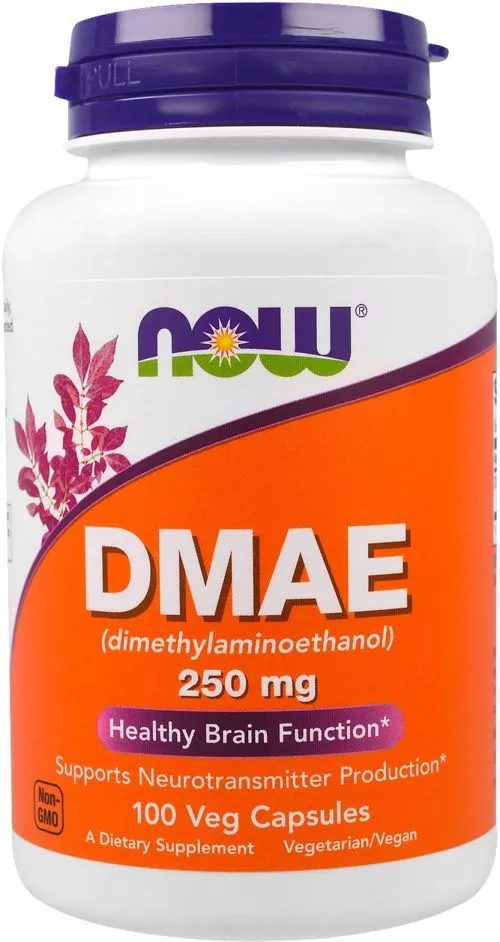 Аминокислота Now Foods DMAE (диметиламиноэтанол) 250 мг 100 гелевых капсул (733739030900) - фото №3
