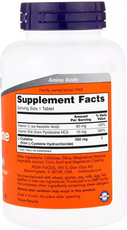 Аминокислота Now Foods L-Цистеин 500 мг 100 таблеток (733739000774) - фото №2